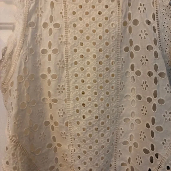 Anthropologie James Coviello White Lace Blouse Sz S EUC - Picture 5 of 10